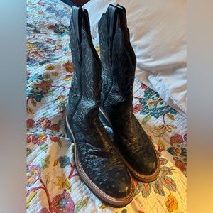 Lucchese 2000 ostrich boots black womens sz 9